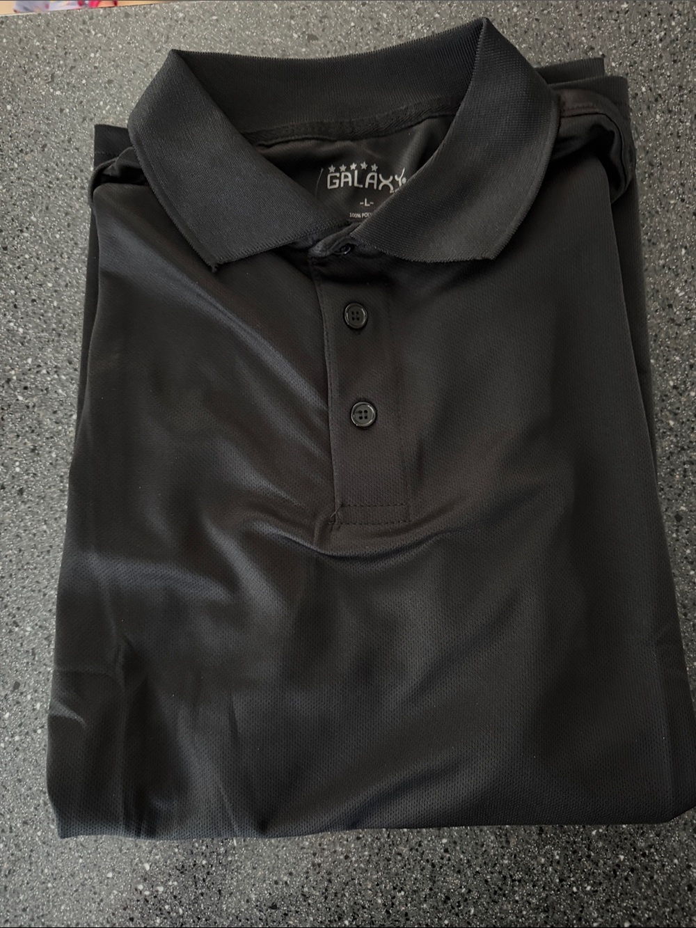 Galaxy By Harvic Black Men's Polo Shirt - Short Sleeve Performance